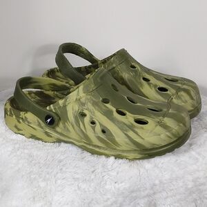 Crane Green Tie Dye Croc-like Shoes